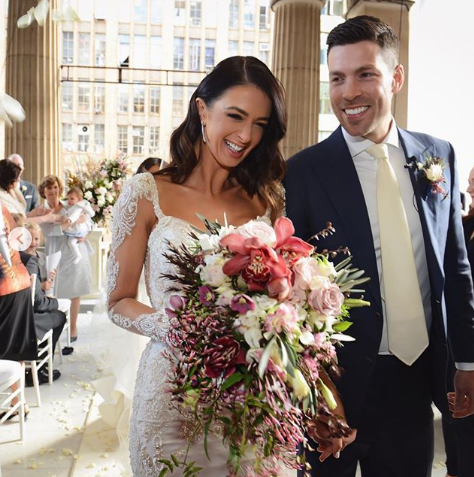 A photo of Emily Simms and Pierre Ghougassian on their wedding day in 2018.