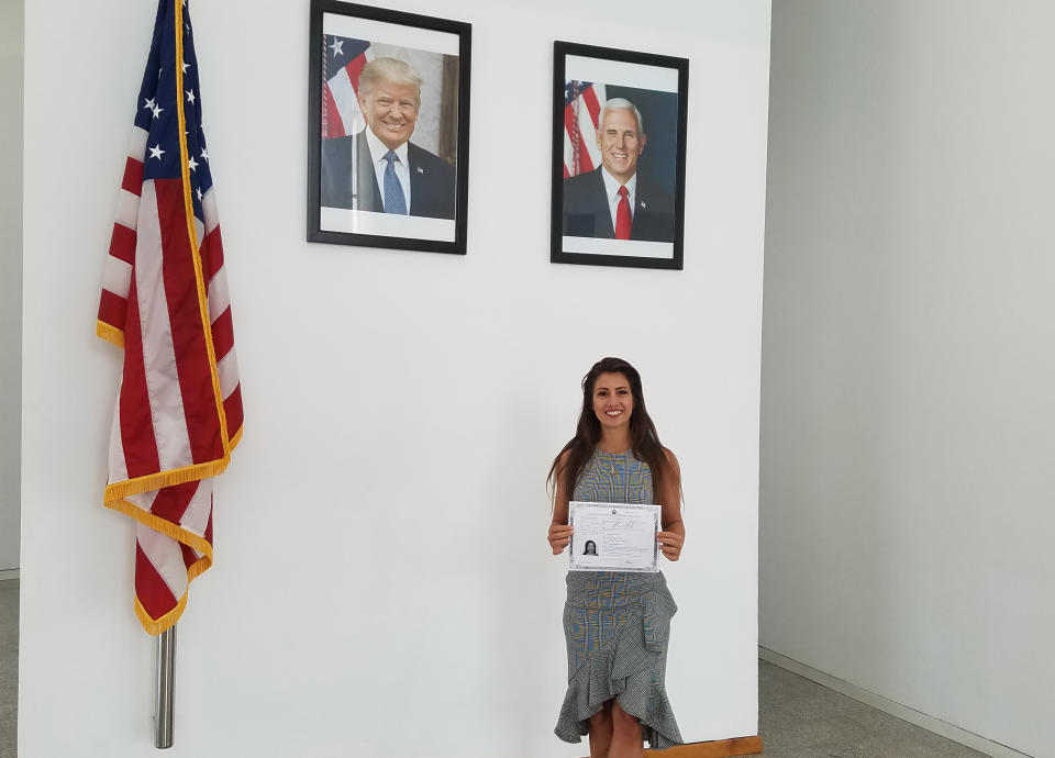 Officially a U.S. citizen and proud of it. Photo credit: Maylan L. Studart