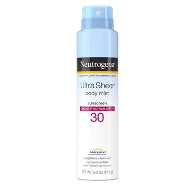 Neutrogena Ultra Sheer lightweight sunscreen spray