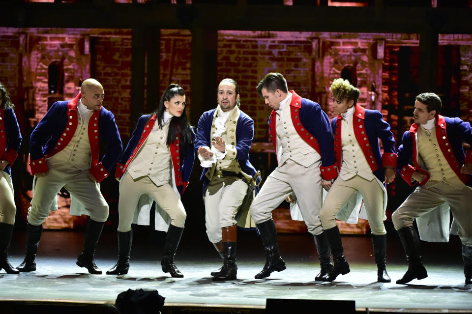 Lin-Manuel Miranda (center as Alexander Hamilton) just posted a song that was cut from his smash hit "Hamilton." (Photo: CBS Photo Archive via Getty Images)