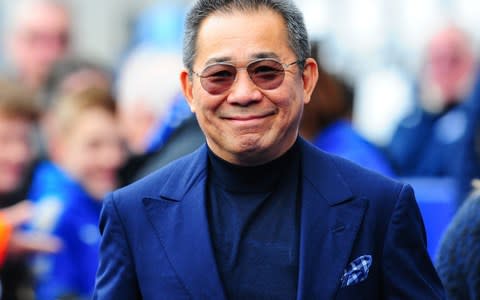 Leicester City Chairman Vichai Srivaddhanaprabha arrives at the club's match against Newcastle United on April 7th this year - his 60th birthday - Credit: Serena Taylor/Newcastle United