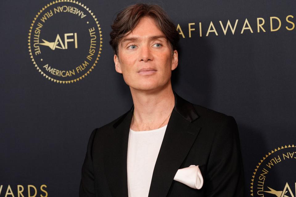 Cillian Murphy arrives at the AFI Awards on Friday, January 12, 2024, at the Four Seasons Beverly Hills in Beverly Hills, California.