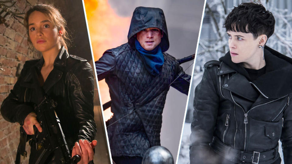 Terminator: Genisys, Robin Hood, and Girl in the Spider's Web all struggled at the box office. (Paramount/Lionsgate/Sony Pictures)