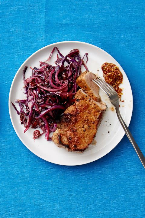 Pork with Cabbage and Cranberries