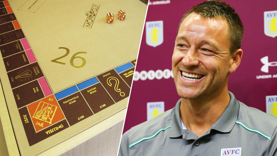 John Terry has being showing off his own personalised Monopoly board.