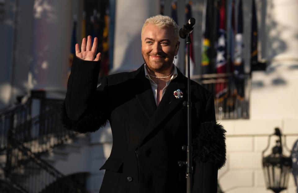 Sam Smith and Cyndi Lauper salute the president for signing the same-sex federal law credit:Bang Showbiz