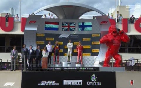 The French Grand Prix podium - Credit: SKY SPORTS F1