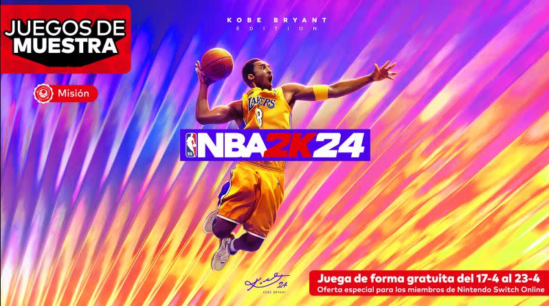 Juega gratis NBA 2K24 Kobe Bryant Edition por tiempo limitado con Nintendo Switch Online