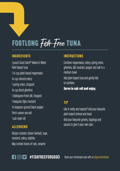 Good Catch OurWay recipe cards to make you own #FISHFREEFORGOOD sub at home