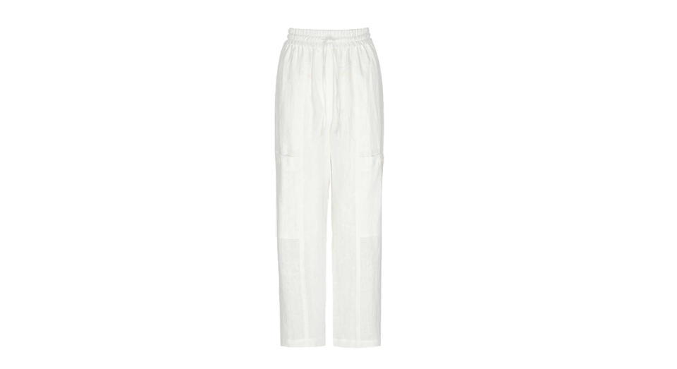 Whistles Relaxed tapered-fit mid-rise linen trousers