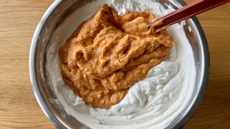 Fold potato mixture into whipped cream