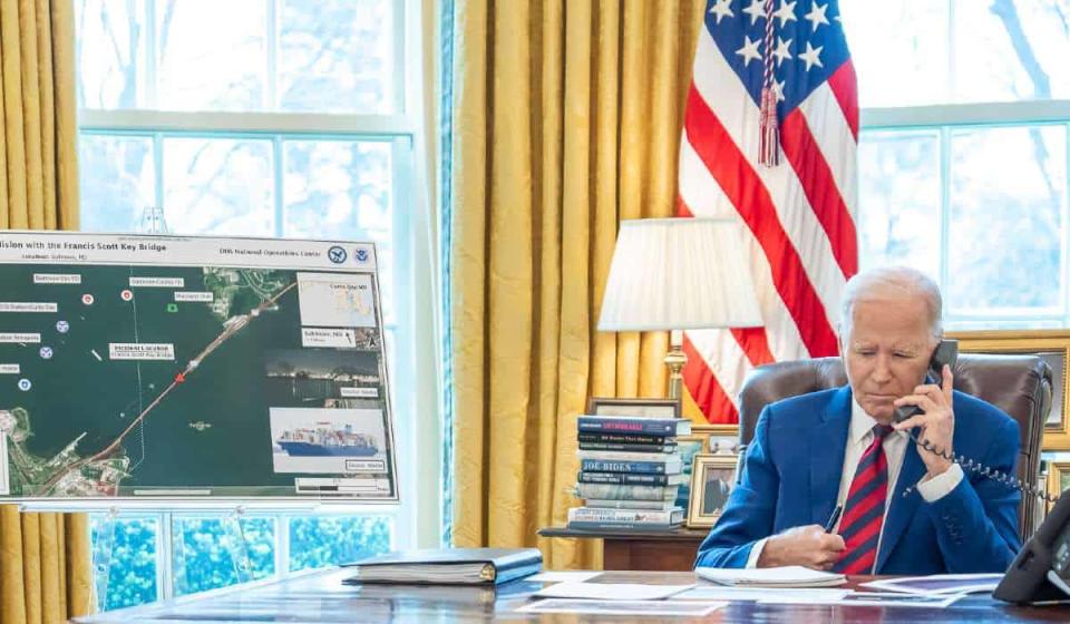 Joe Biden, presidente de Estados Unidos toma medidas sobre el puente de Baltimore. Imagen tomada de X @POTUS