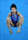 Wang Xin of China competes in the women's 10m platform diving preliminary round at the Beijing 2008 Olympic Games August 20, 2008. REUTERS/Jason Reed (CHINA)