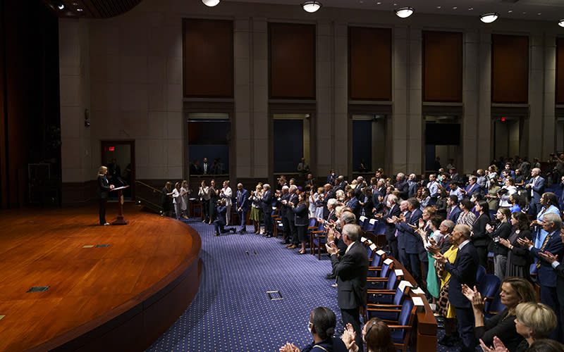 Members of Congress give a standing ovation for the first lady of Ukraine