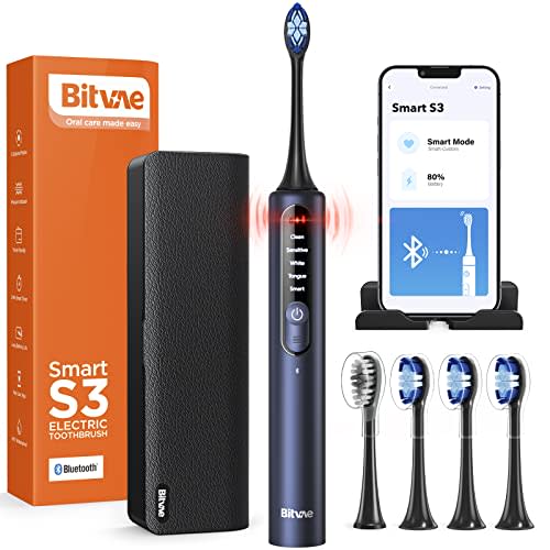 Bitvae Smart S3 Sonic Electric Toothbrush for Adults, 180-Day Battery Life Rechargeable Electri…