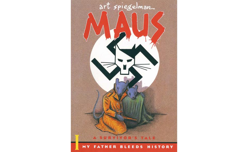 This cover image released by Pantheon shows "Maus" a graphic novel by Art Spiegelman. A Tennessee school district has voted to ban the Pulitzer Prize winning graphic novel about the Holocaust due to "inappropriate language" and an illustration of a nude woman. (Pantheon via AP)