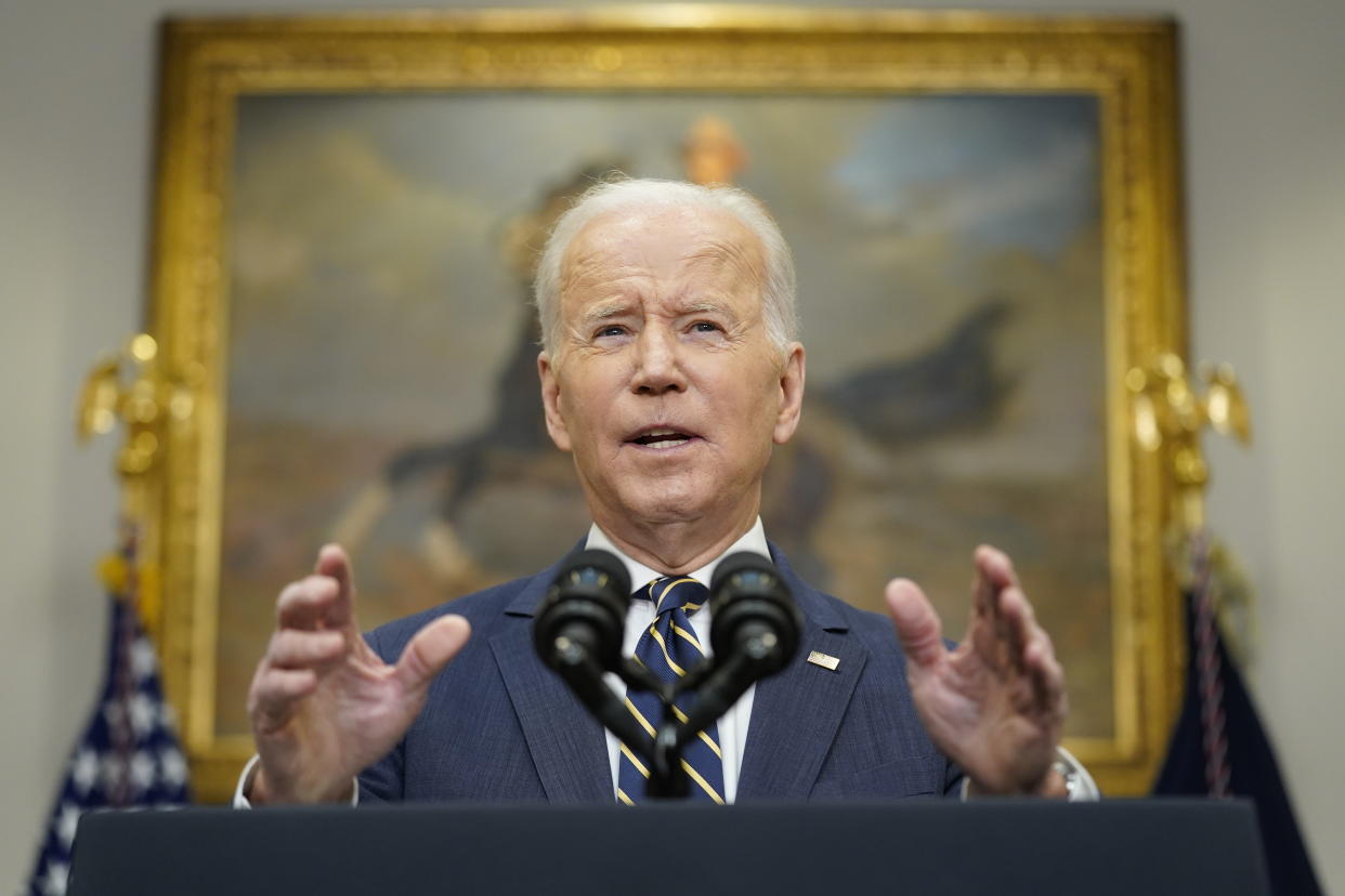 President Biden speaking at the White House.