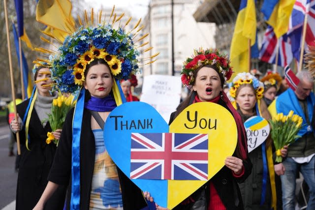 People taking part in a march from Hyde Park to Trafalgar Square 