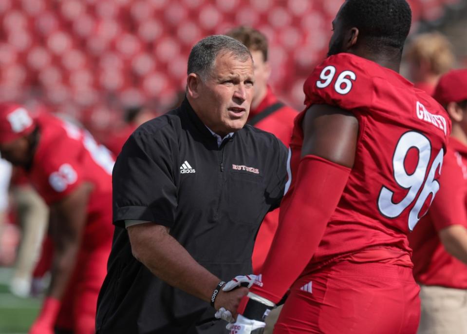 Rutgers football head coach Greg Schiano prior to Saturday's win over Virginia Tech.