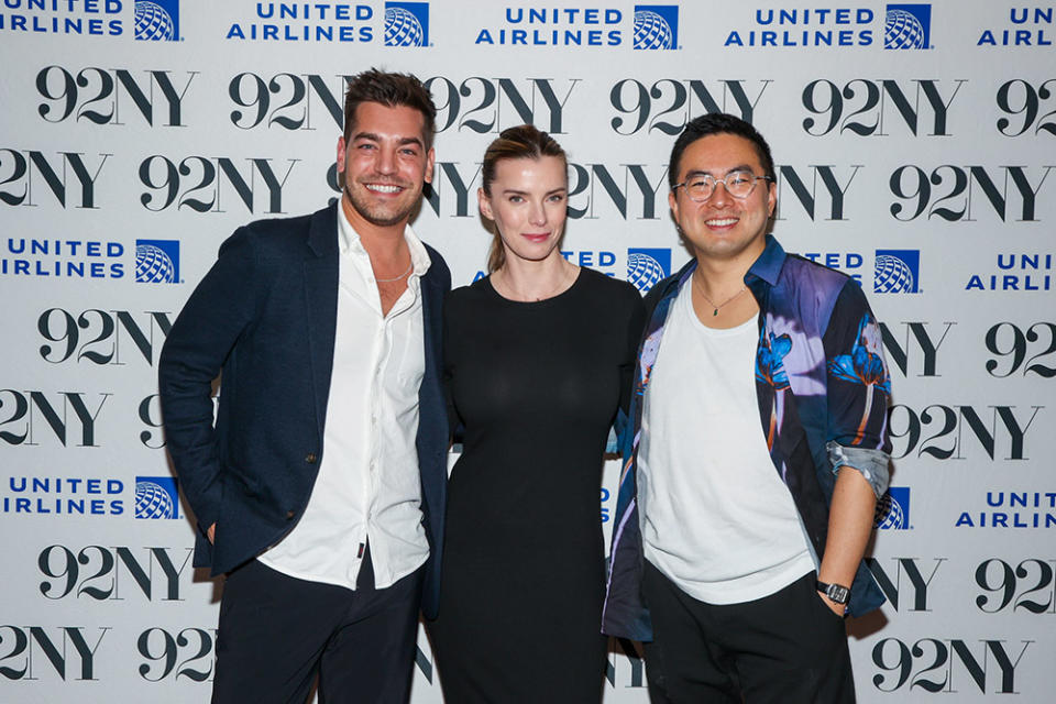 Bowen Yang, Matt Rogers, and Betty Gilpin at 92NY