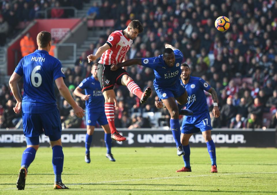 <p>Jay Rodriguez heads for goal </p>