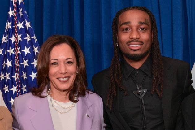 VP Kamala Harris and Quavo at Rocket Foundation Summit On Gun Violence Prevention on June 18, 2024 in Atlanta, CA. - Credit: Prince Williams/WireImage