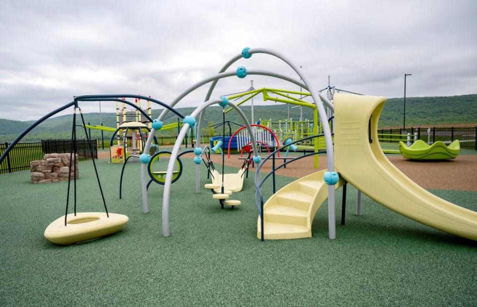 An area for younger children at the all-abilities playground at Whitehall Road Regional Park.