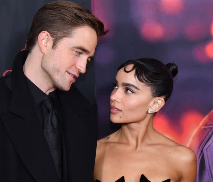 Robert Pattinson y Zoe Kravitz en la promoción de The Batman.