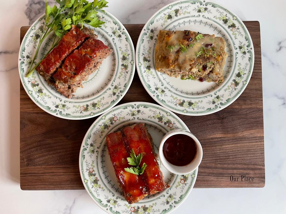 Three different meat-loaf dishes.