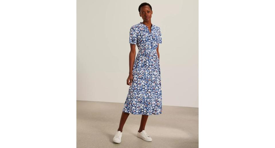 Collarless Midi Dress, Scattered Floral (John Lewis & Partners)