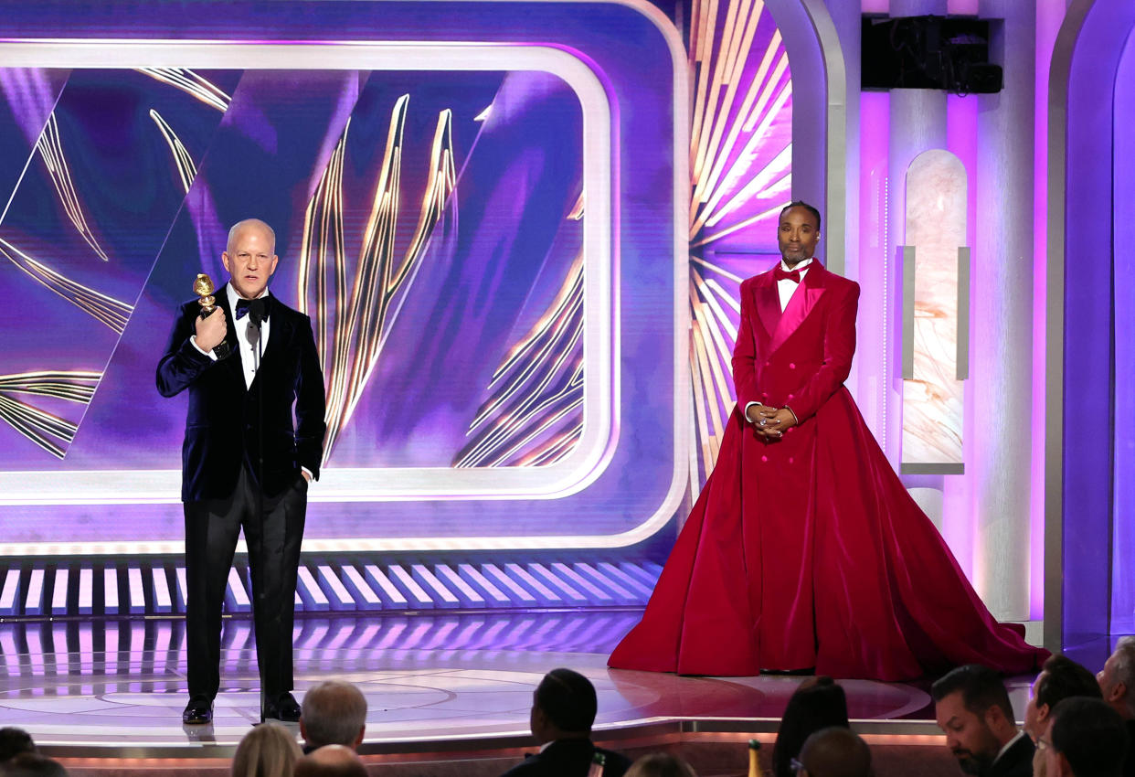 Honoree Ryan Murphy accepts the Carol Burnett Award from Billy Porter (Rich Polk / NBC)