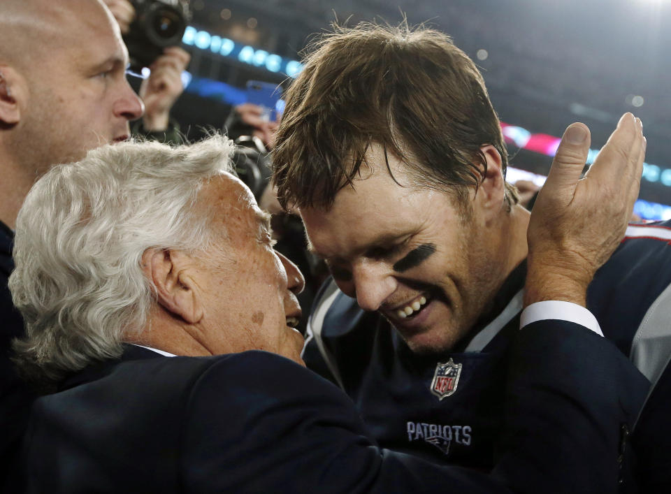 Robert Kraft says Tom Brady is the best NFL player ever. (AP Photo)