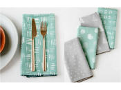 <p><b>Printed Napkins</b> This patterned table linen is unbelievably easy, plus you can create something to fit perfectly with an existing interior colour scheme. You could personalise them by printing names, but we think these all over designs by <a rel="nofollow noopener" href="http://www.papernstitchblog.com/2014/08/05/make-this-stamped-napkins-4-ways/" target="_blank" data-ylk="slk:Paper & Stitch;elm:context_link;itc:0;sec:content-canvas" class="link ">Paper & Stitch</a> blog look a touch classier. </p>