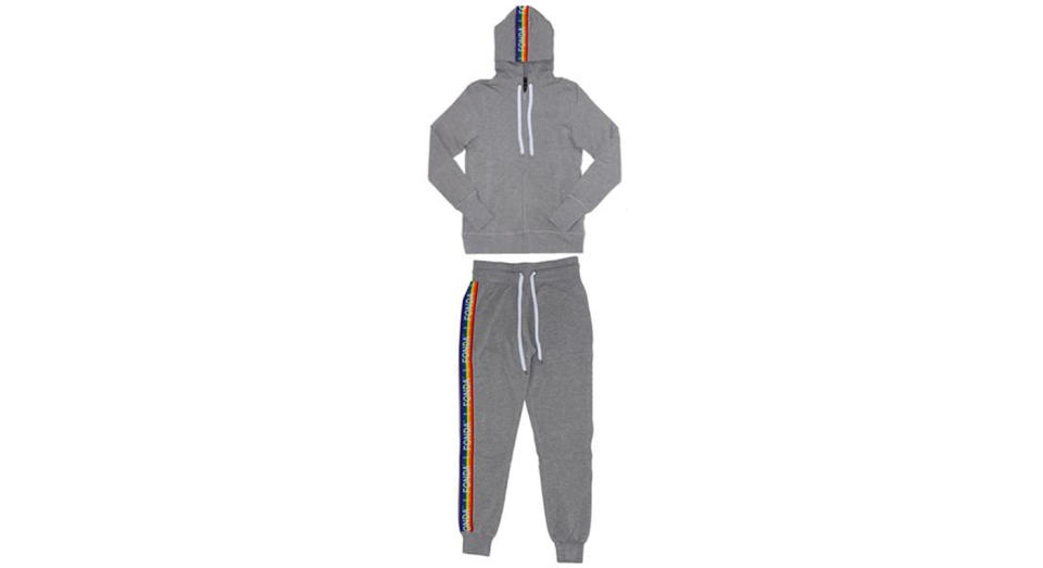 Jane Fonda Heather Grey Rainbow Jogging Suit