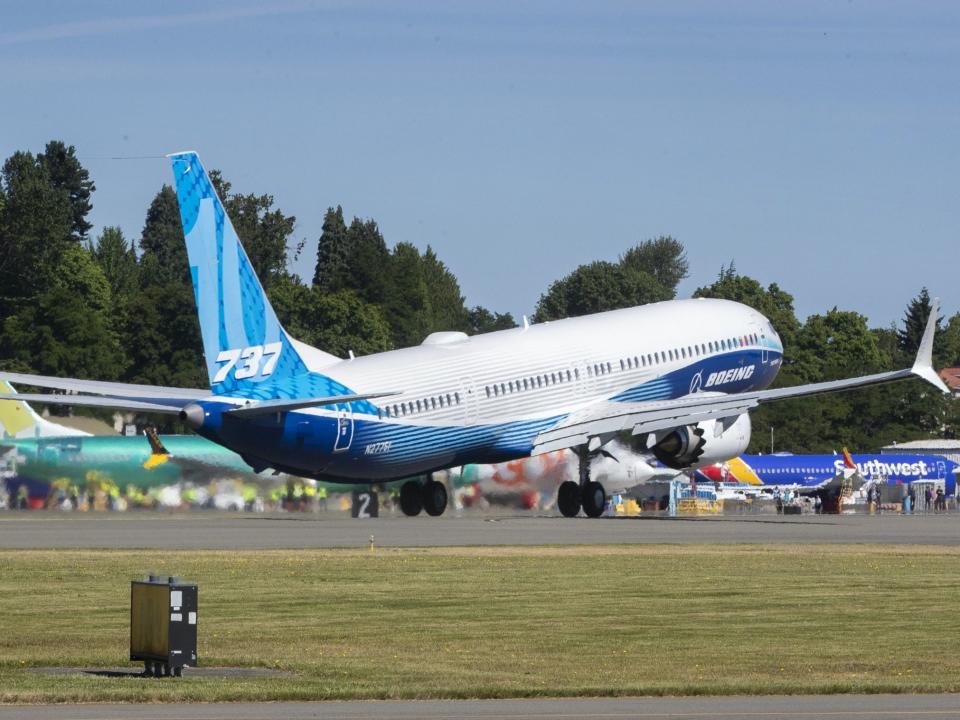 Boeing's 737 Max 10 departing Renton Municipal Airport on its first flight - Boeing 737 Max 10 First Flight