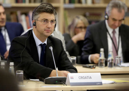 Croatia's Prime Minister Andrej Plenkovic attends meeting of heads of government Central and Eastern European countries and China in Riga, Latvia, November 5, 2016. REUTERS/Ints Kalnins