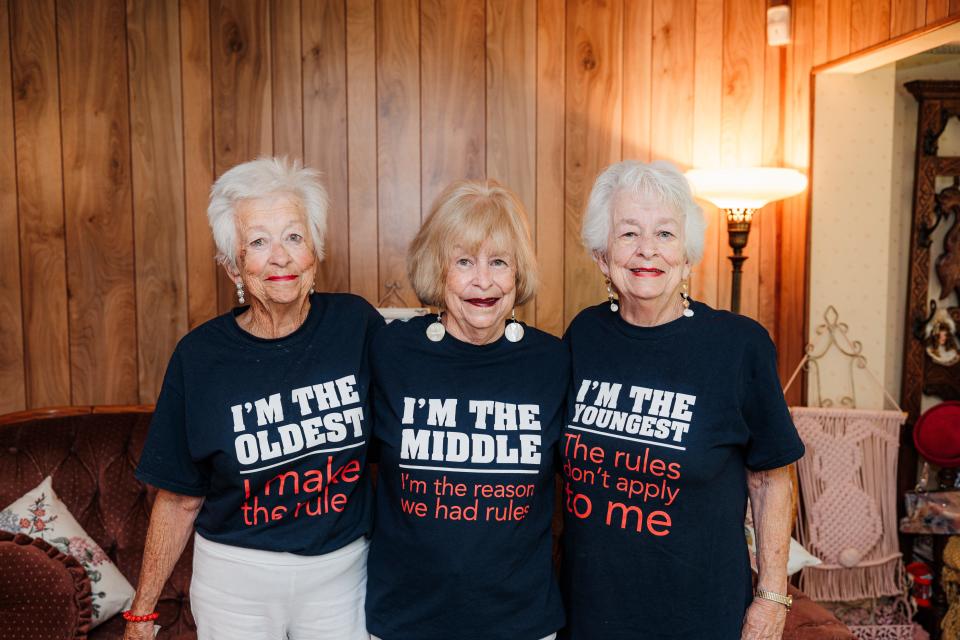 Sharlene, Shirley and Sybil, identical triplets from Hominy, Oklahoma, celebrated their 87th birthday this year.