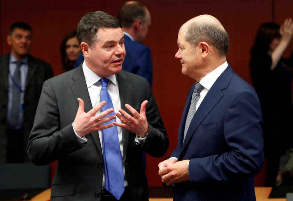 Irish finance minister Pascal Donohoe with his German counterpart. Pic: Reuters