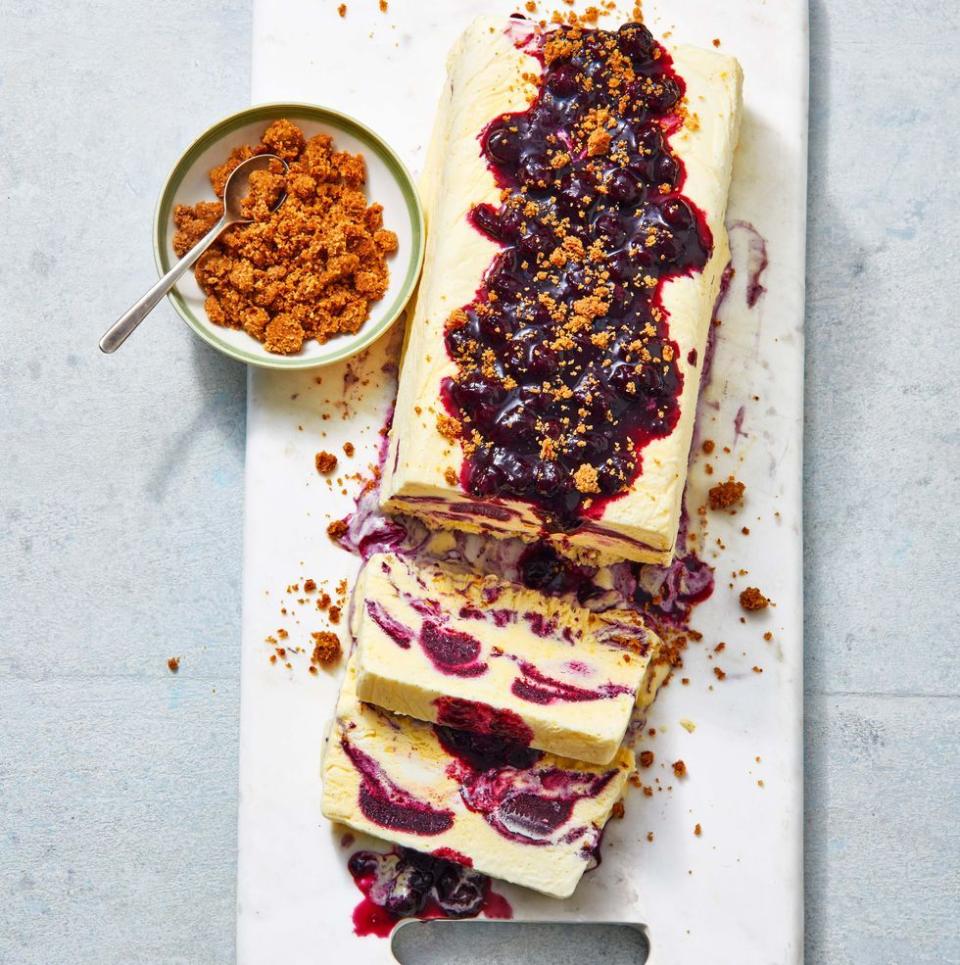 14) Blueberry Crème Fraîche Semifreddo With Pecan Crumble