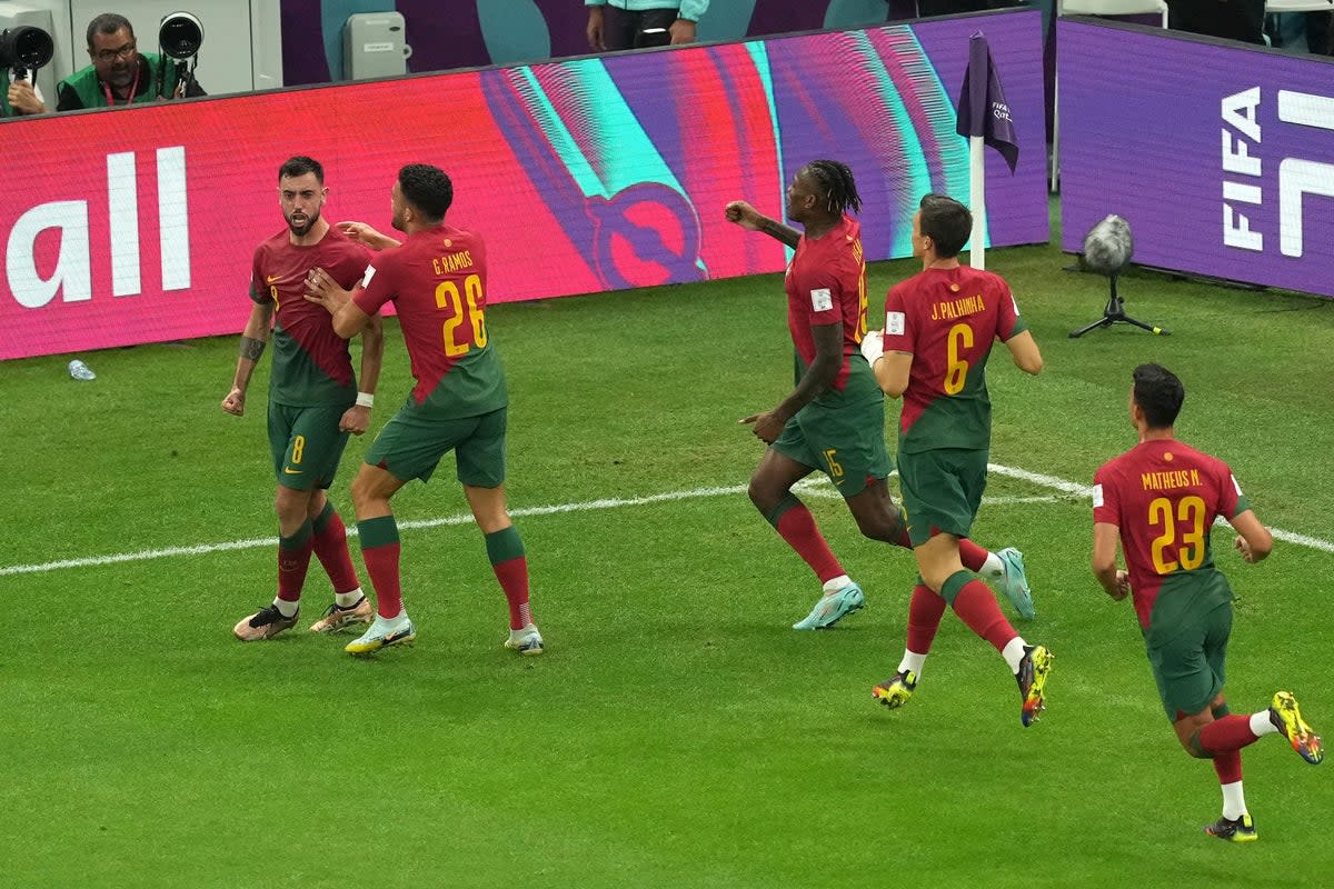 Bruno Fernandes, left, starred for Portugal (Martin Rickett/PA) (PA Wire)