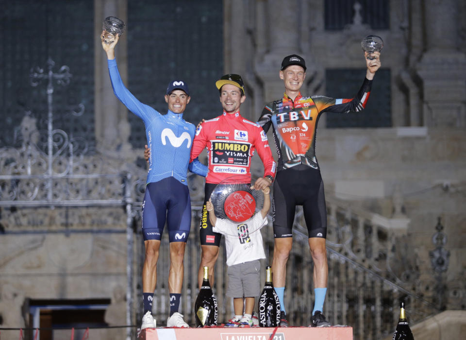 Enric Mas termino en el podio en la última Vuelta a España. Foto: REUTERS/Miguel Vidal