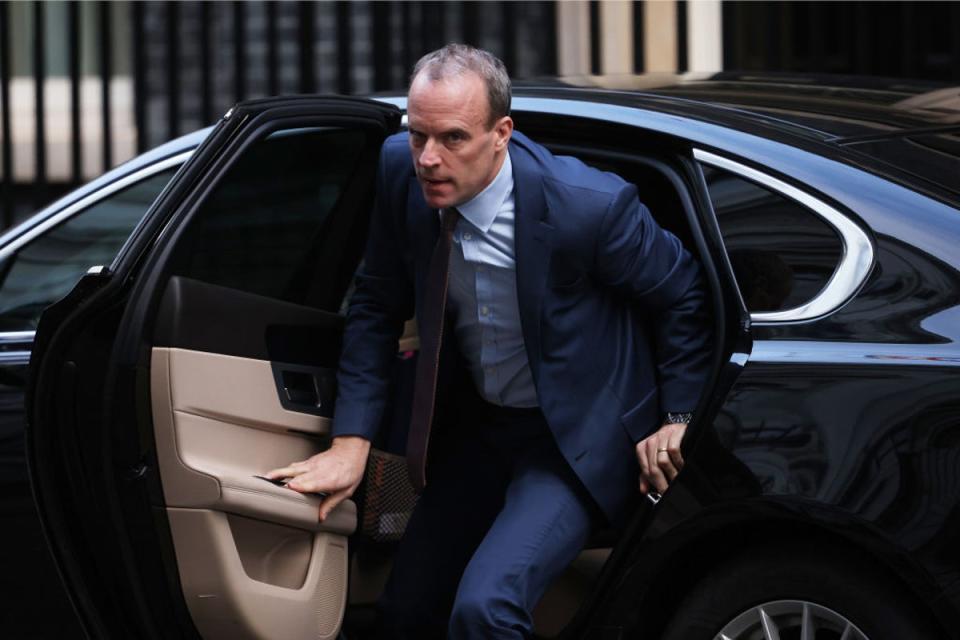 A Foreign Office lawyer before turning to politics, Mr Raab was previously known to play up his image as a Brexit hard man in an attempt to win support from the Tory right (Getty Images)