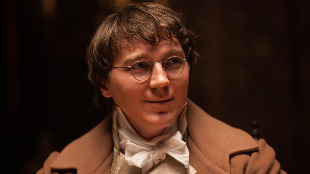  Paul Dano smiling as Pierre in War & Peace 