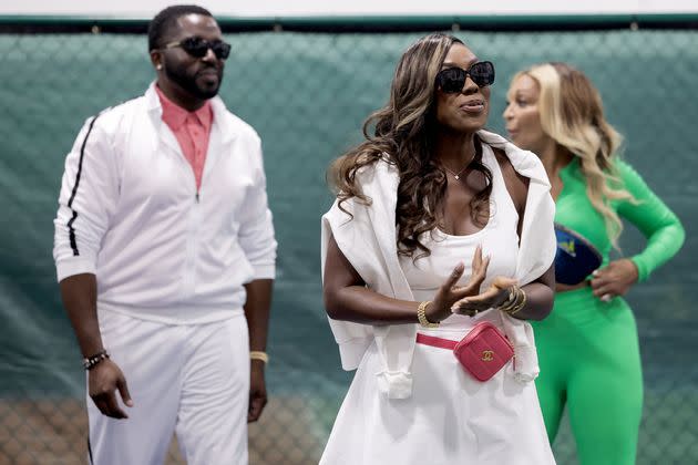 Wendy and Eddie Osefo with Karen Huger in Episode 4, Season 8 of 