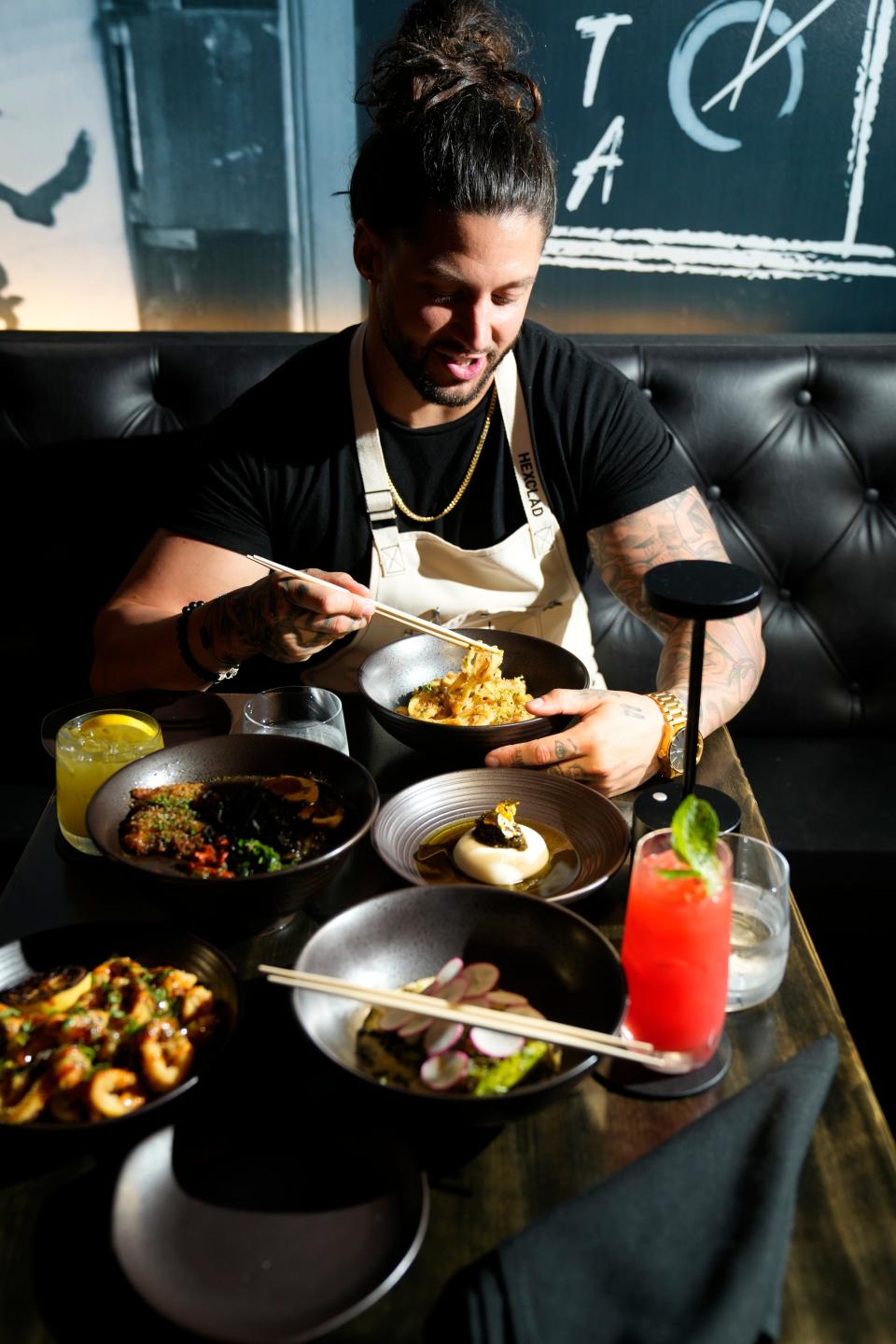 Chef and Partner at Pasta Ramen, Robbie Felice, poses for a photo, in Montclair. Thursday, July 13, 2023