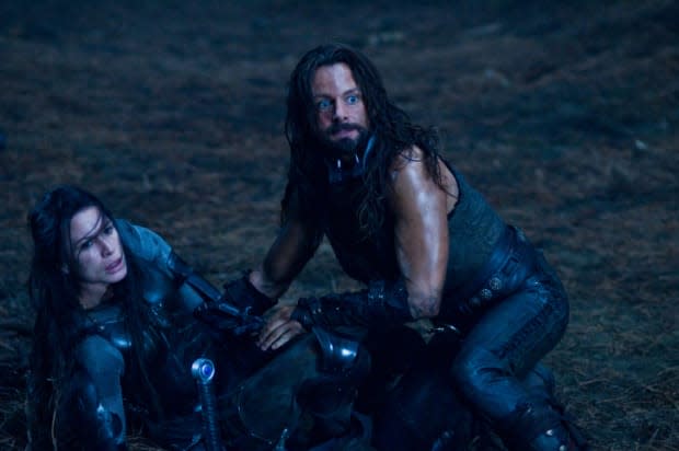 Rhona Mitra and Michael Sheen in the werewolf movie "Underworld: Rise of the Lycans"<p>Screen Gems</p>