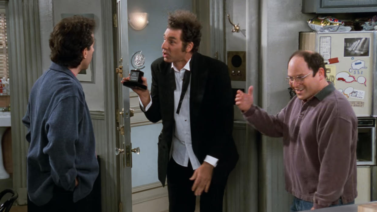  Jerry Seinfeld, Michael Richards, and Jason Alexander on Seinfeld. 