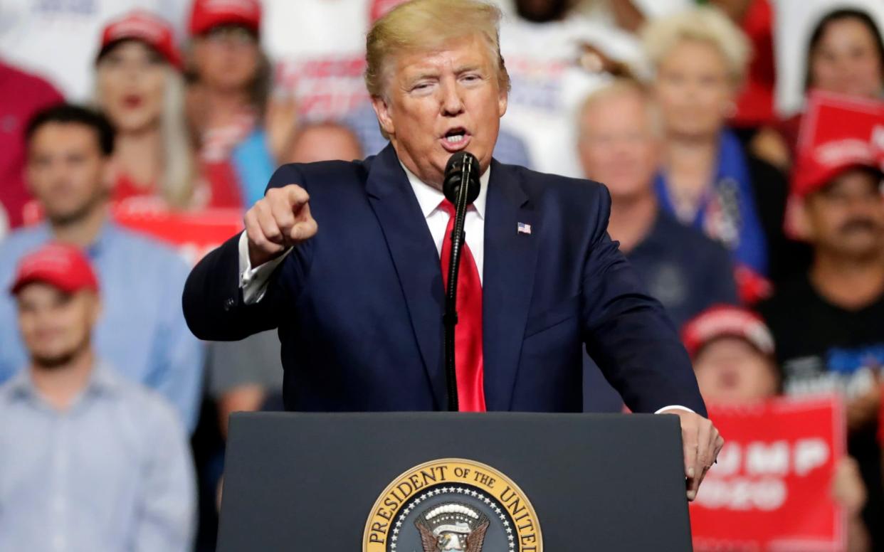 President Donald Trump speaks to supporters where he formally announced his 2020 re-election bid on Tuesday in Orlando, Florida - AP