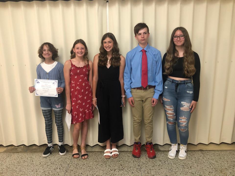 Winners of the recent Alliance Elks Lodge 467 Americanism essay contest.