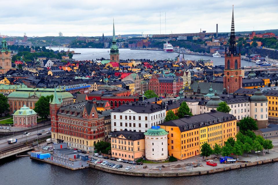 Aerial view of Gamla Stan, Stockholm.